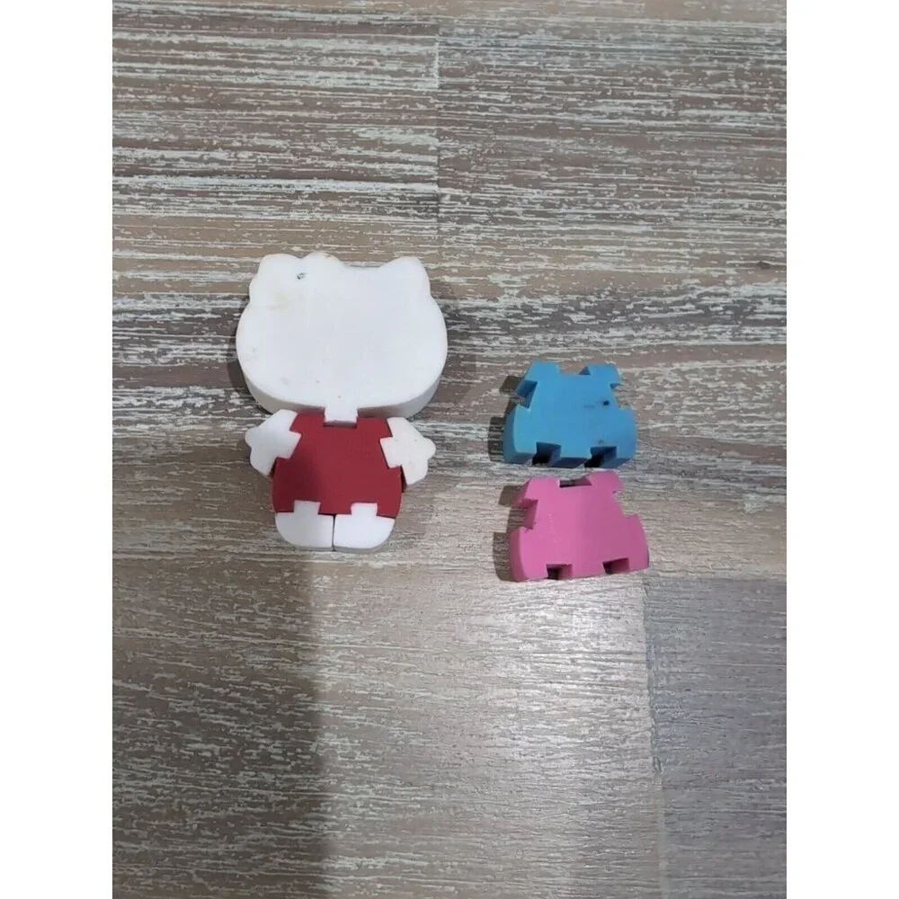 Hello Kitty Full Body Eraser Clothes Buildable Red Pink‎ Blue Dress